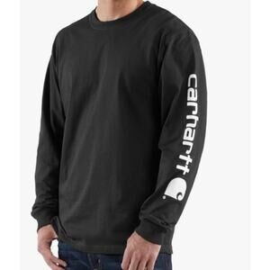 Carhartt Men’s Long Sleeve Black Shirt Size XL Crew Neck 100% Cotton